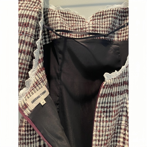 ❤️🔥NEW❤️🔥 SHUSHU/TONG Brown Check Minidress - Picture 11 of 14